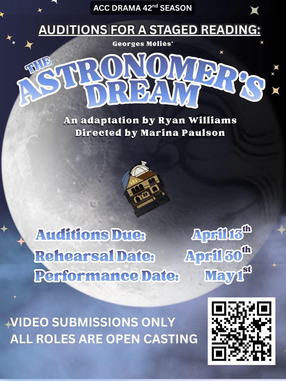 CTX4384. Auditions for The Astronomer's Dream, by Austin Community College