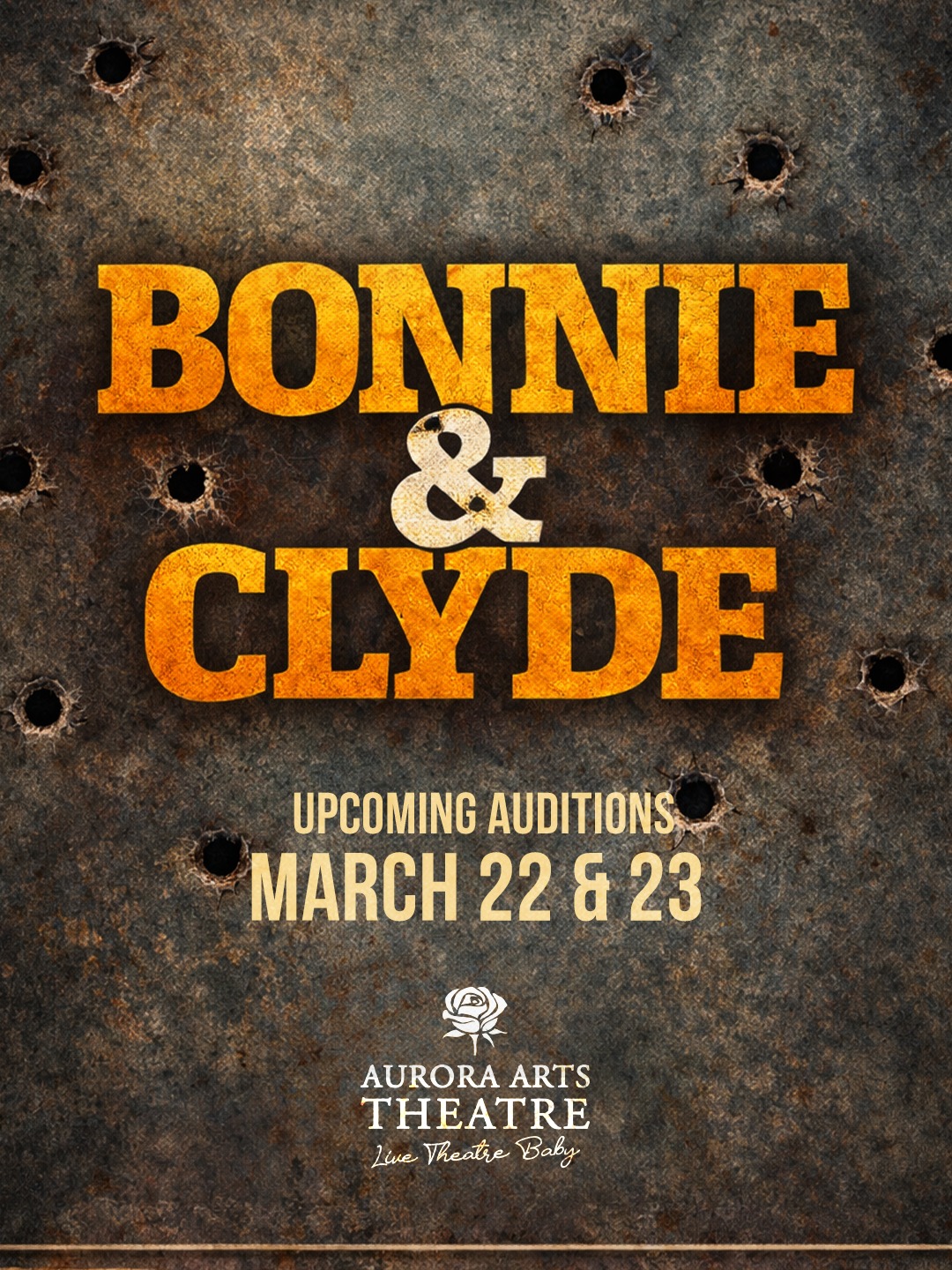 CTX4328. Auditions for Bonnie & Clyde, the musical, by Aurora Arts Theatre, Corpus Christi