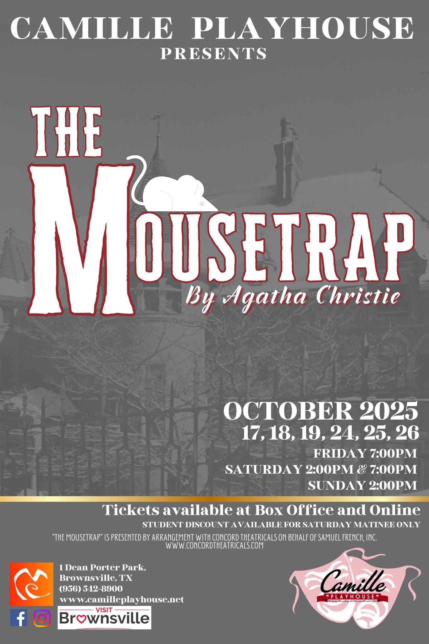 CTX4188. Auditions for The Mousetrap, by Camille Lightner Playhouse, Brownsville