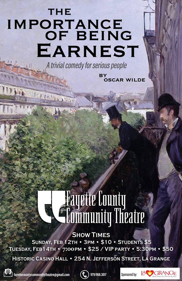 The Importance of Being Earnest by Fayette County Community Theatre (FCCT)