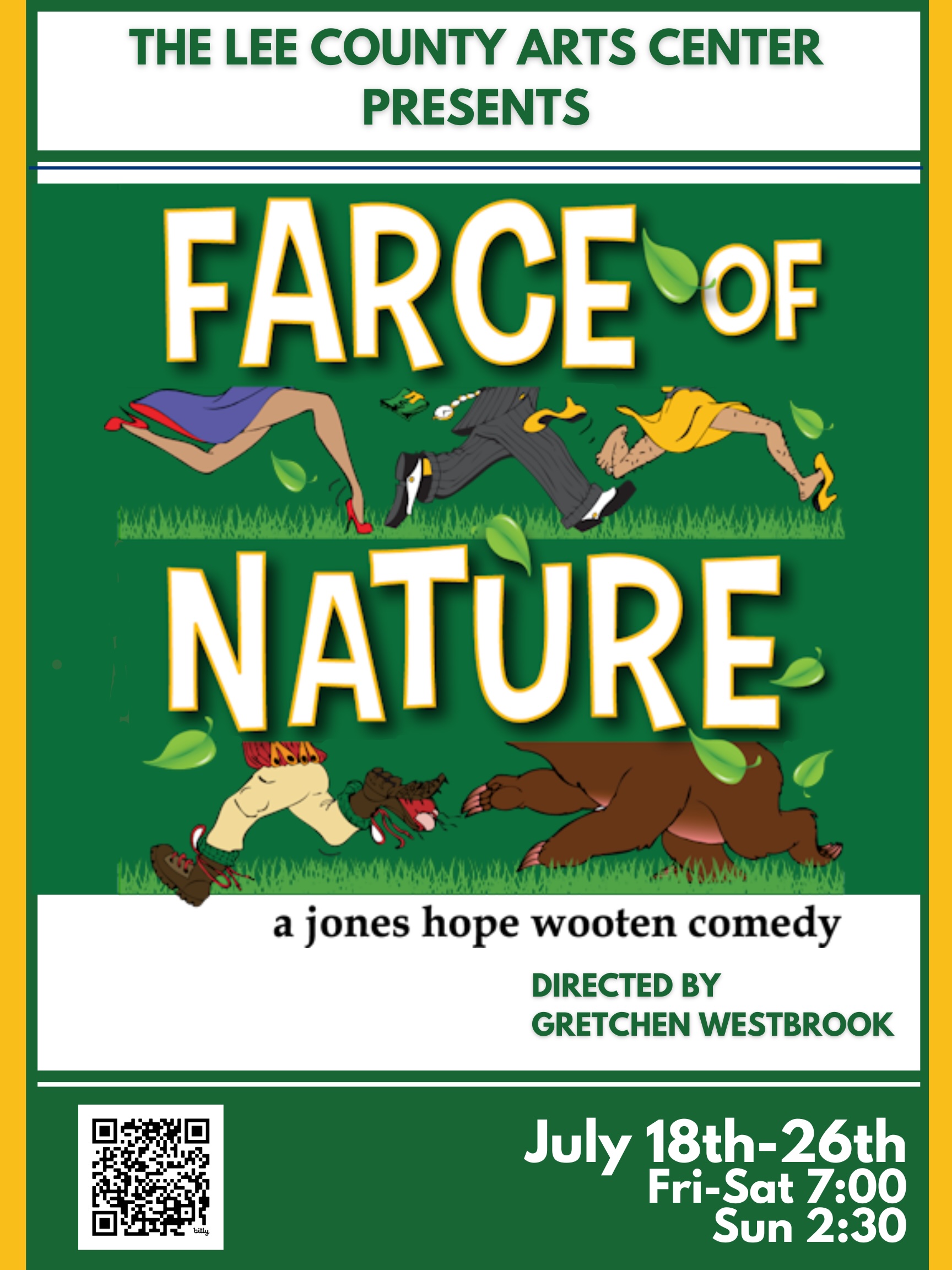 CTX4402. Auditions for Farce of Nature, by Lee County Arts Center, Giddings