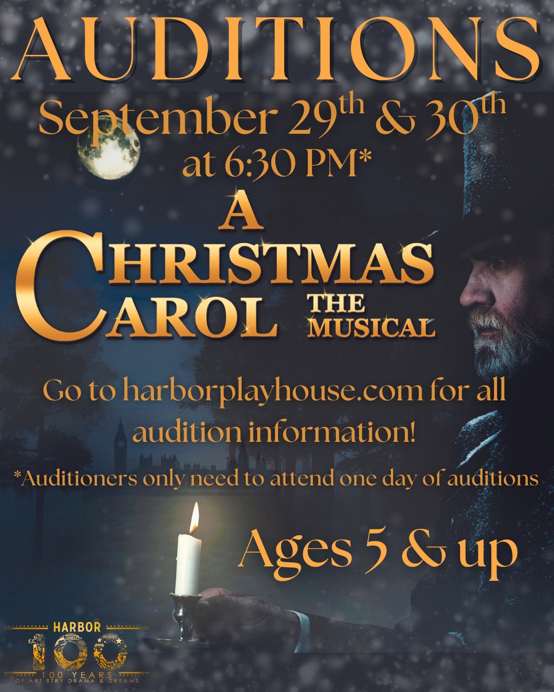 CTX4166. Auditions for A Christmas Carol, the musical, by Harbor Playhouse, Corpus Christi