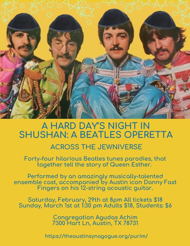 A Hard Day's Night in the Shushan - A Beatles Purim Operetta by Congregation Agudas Achim