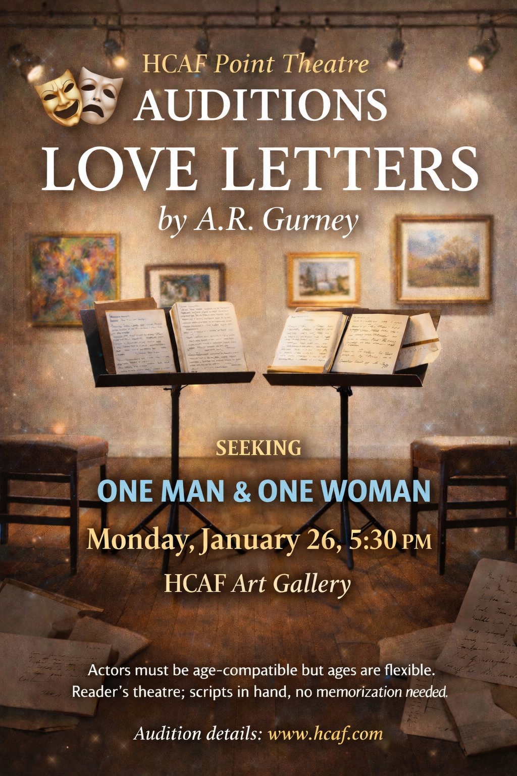 CTX4286. Auditions for Love Letters, by Hill Country Arts Foundation (HCAF), Ingram