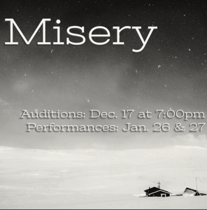CTX3539. Auditions for MISERY, by Waco Civic Theatre