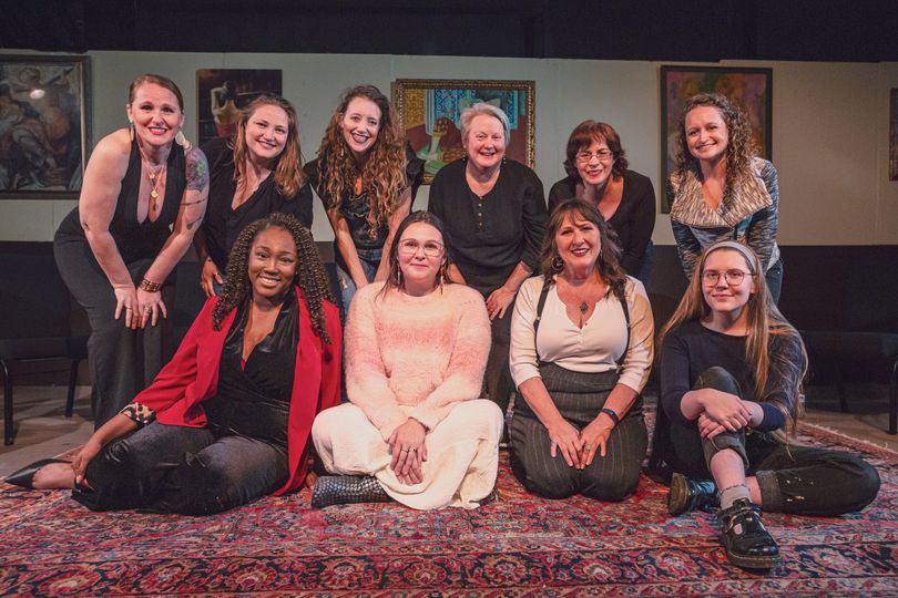  Rachael C Altman, Ashley  Myers, Jessica Lemmons, Gigi Greene,  Robin Sutton, Sydney Beckner; (bottom row:) Essence Wylie, Savannah Davi Barrera (director), Jennifer Hargis, and Riley Sandhop. 