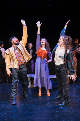 Lysander (Konnor Shepard), Hermia (Alyssa Hurtado), and Romeo (Rory Shaeffer Preston) (Photo by Lauren Jurgemeyer)