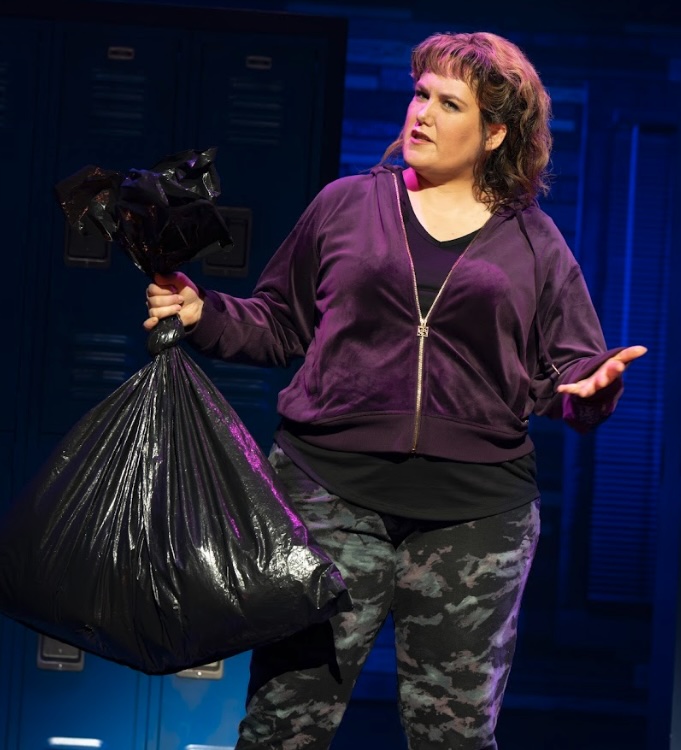 Emily Koch as Aunt Debra (photo by Joan Marcus)