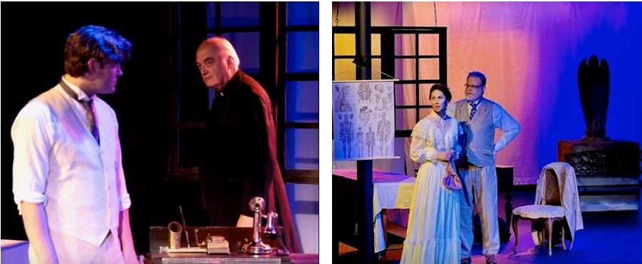 Wary fathers: Michael Stuart as Alma's father; Beau Paul as Dr. John Buchanan, Sr. (photos by Steve Rogers)