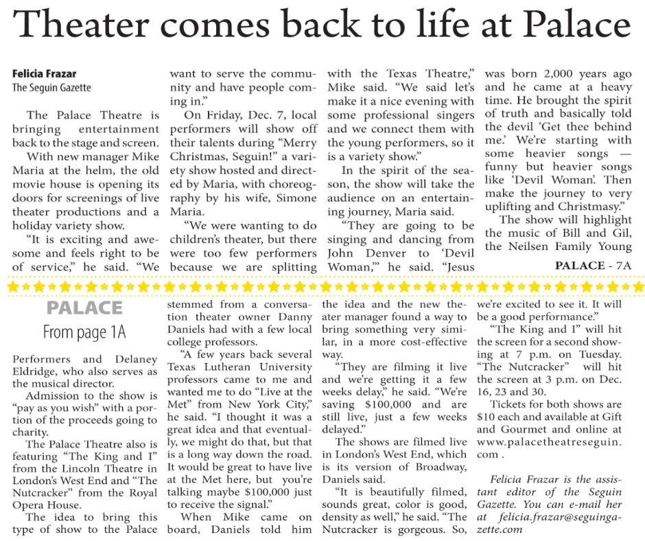 (via Seguin Gazette)