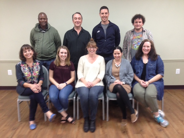 Top Row L-R:  Clarence Goins, David Cummings, Mike Magor, and Rhett O’Hara Seated L-R:  Annette Brown, Hope Carew, Linda Dobbs (Director), Alle Bird, and Lauren Linn