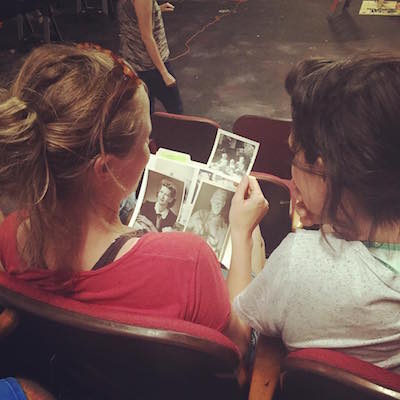 Elizabeth Doss and Diana Lynn Small examine some of the photos that inspired MAST (photo: paper chairs)