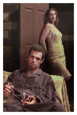 Deanna Lalich as Maggie, Brian VIllalobos as Brick (www.wimberleyplayers.org)