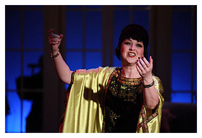 Meredith McCall as the drowsy chaperone (photo: Kirk R. Tuck)