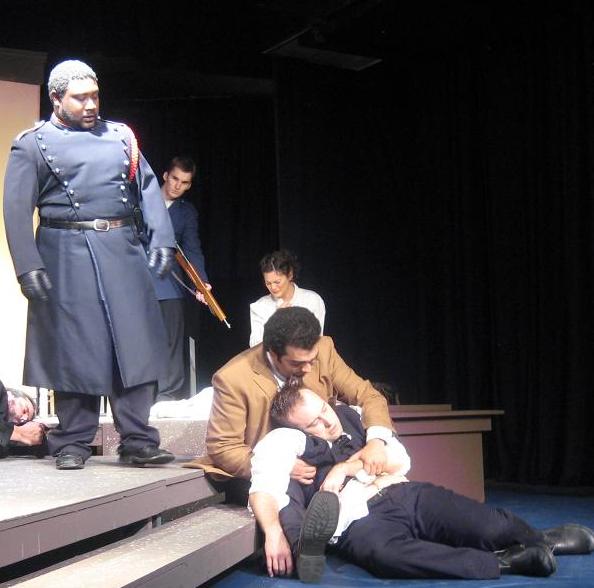 MacArthur Moore as Fortinbras, Omid Ghorashi as Horatio (ALT photo)