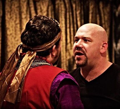 Dennis Henry as Pompey the tapster, Rick Blunt as Lucio (image: American Shakespeare Center0