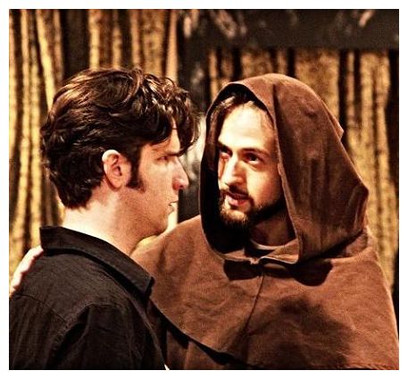 idan O'Reilly as Claudio, Chad Bradford as the Duke (image: American Shakespeare Center)