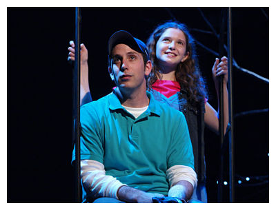 Michael Amendola as George Gibbs, Crystal Odom as sister Rebecca (photo: Kirk R. Tuck)