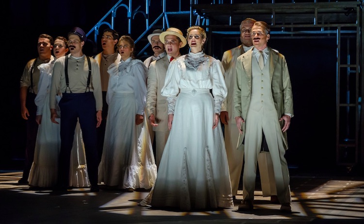 The New Rochelle family, with Emma Heard at center, Daniel Miller as Father to the right(photo: Texas State University)