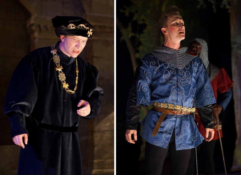 Brock England as Henry VI and as the Earl of Richmond (photos by Kimberley Mead)