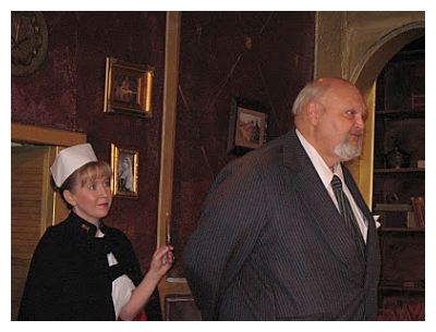 Michelle Swain as Nurse Parsley, Frank Benge as Inspector Pratt (image: SBCT)