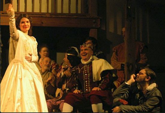 Rachel Steed-Redig, Michael Saenger and cast (photo via The Baron's Men