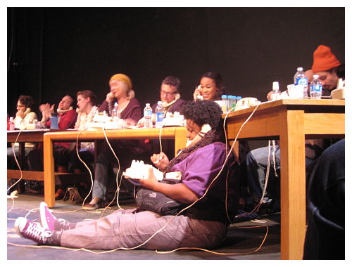 Stephen Mercantel, Toby Minor, Allison Gregory, Jenny Gravenstein, Jay Fraley, Antoinette Robinson as The Ocean, Braden Hunt, (in front) LaTasha Stephens(ALT photo)