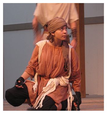 Georgia McLeland as Thersites (Austin Shakespeare photo)