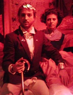 Japhy Fernandes as Claudius, Ellen Fernandes as Gertrude (image: Austin Drama Club)